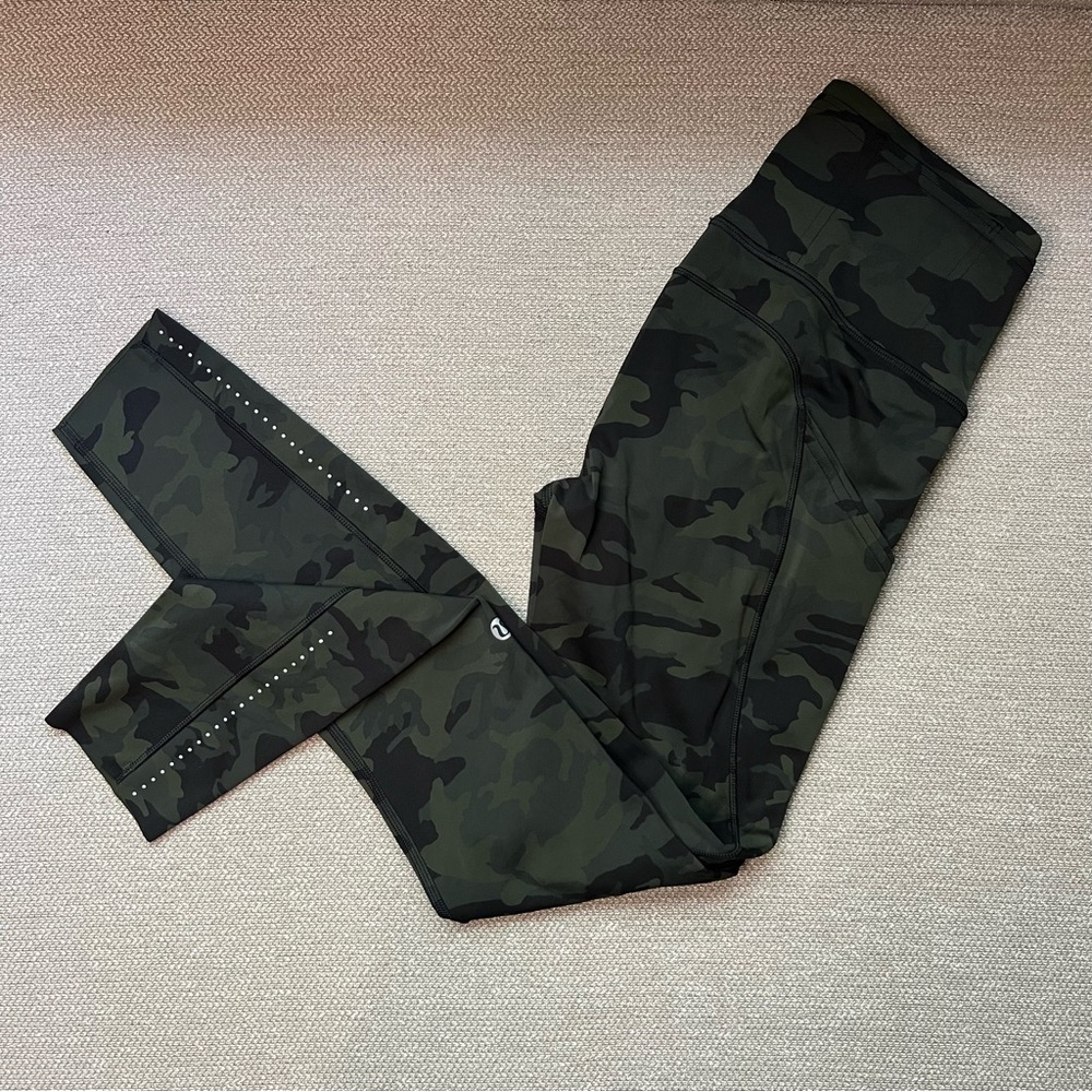 lululemon fast and free tight - green camo 4